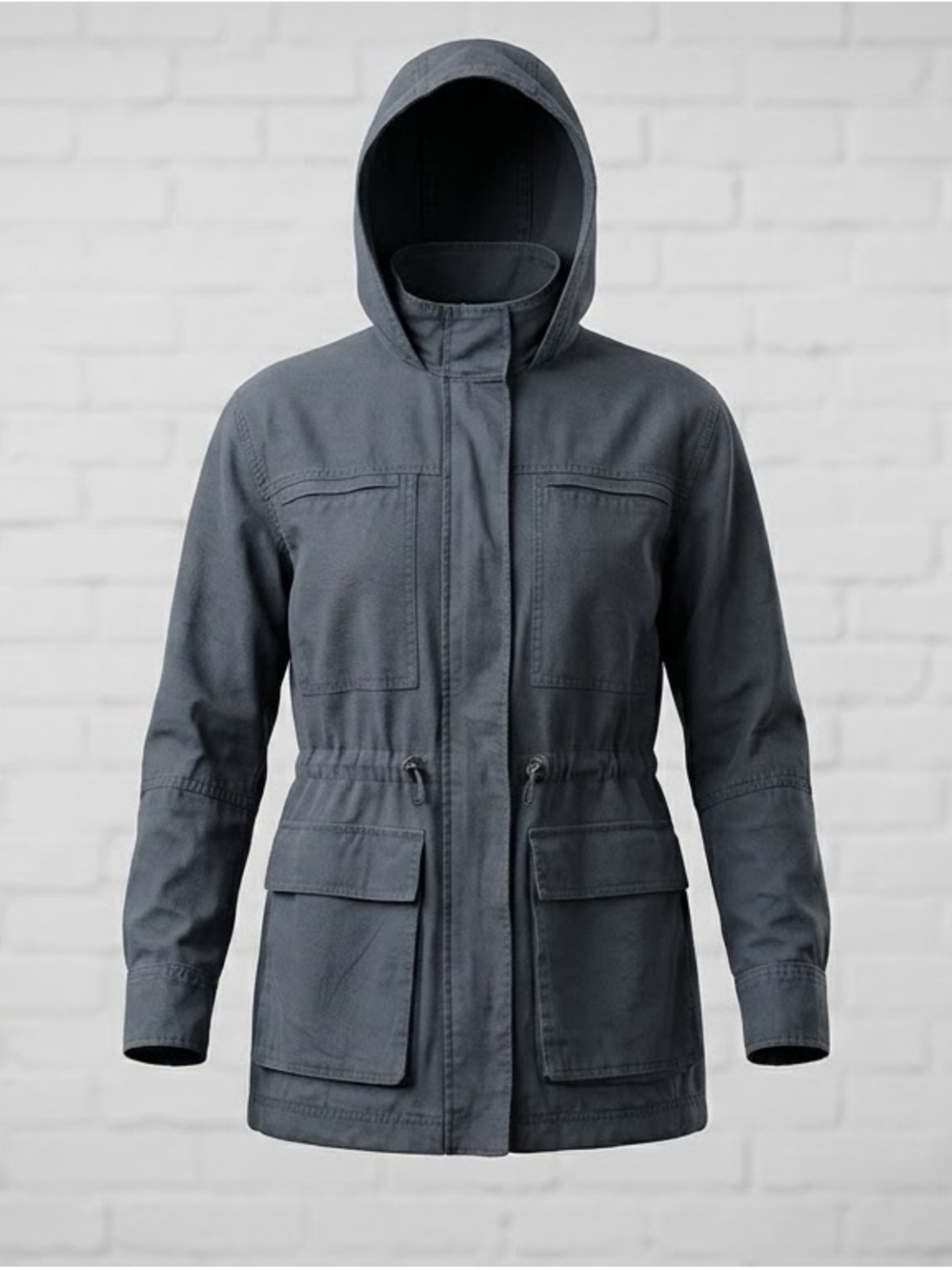 Universal Thread Women's Hooded Utility Anorak Jacket Charcoal Gray Medium M
